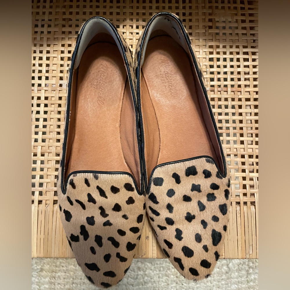 Madewell animal print smoking loafers